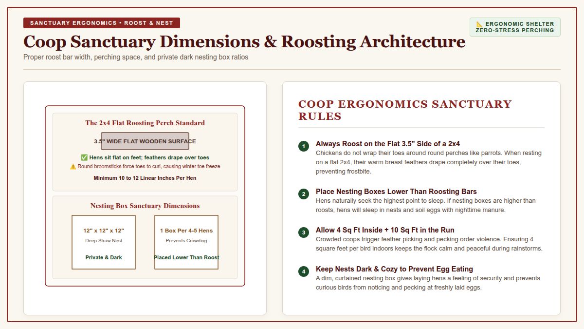 Coop Floor Space, Roost Bar & Nesting Ratios